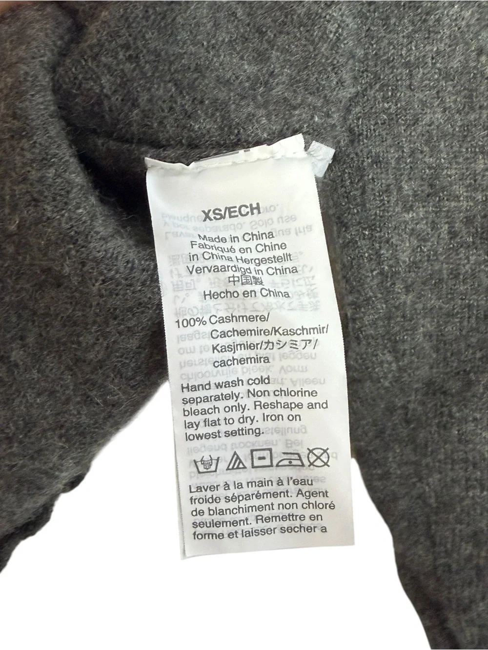 J.Crew 100% Cashmere Mock Neck Sweater Gray XS Soft Luxe Minimal